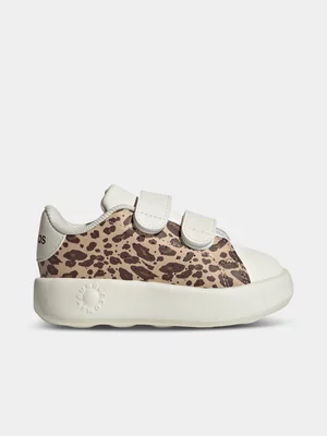 adidas Junior Infant Advantage Animal Print Beige/White Sneakers