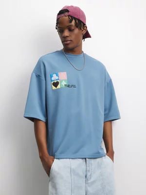 The FIX Men's Blue Fearless Patch Graphic Top