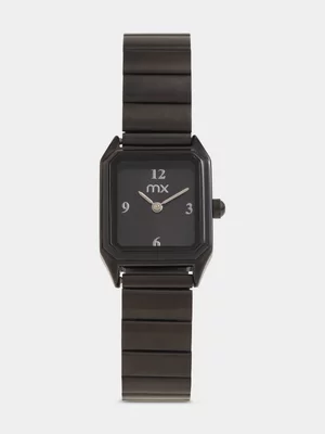 MX Black Plated Black Dial Rectangle Bracelet Watch