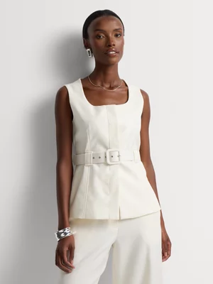 Belted Square Neck Waistcoat