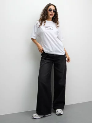 Redbat Women's Lace Print Graphic White T-Shirt