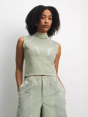 Anatomy Women's Mesh Insert Green Top