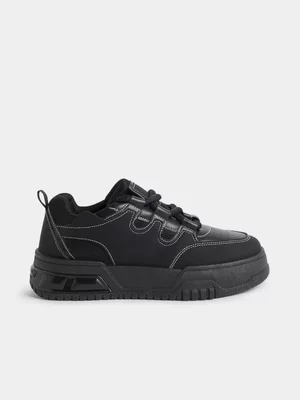 Jet Teen Boys Black Chunky Court Sneaker