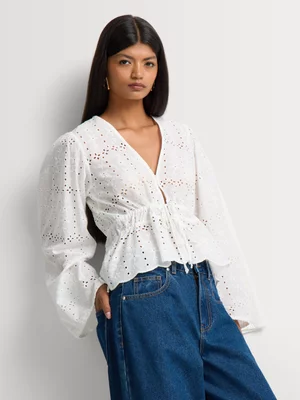 Anglaise V-neck Blouse