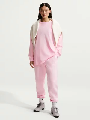 Nike Women's Nsw Phoenix Fleece Mid-rise Std-pink Fom Pant 