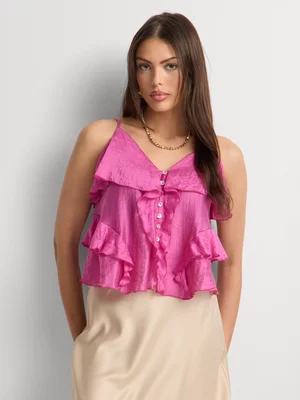 Frill Button Cami Top