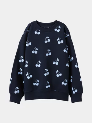 Cotton On Kids Girl Navy Sammy Oversized Crew Sweater