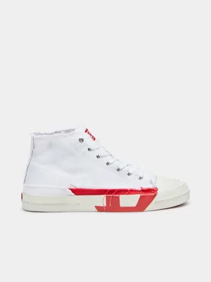 Men's Diesel White S-D-Verse Mid Sneakers