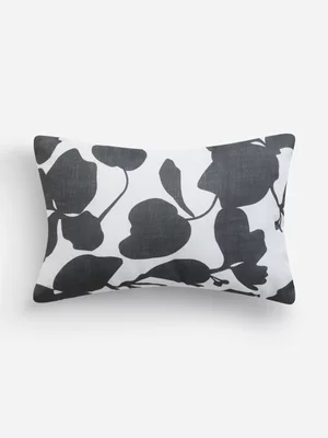 Jet Home Black Oyster Bold Floral Cushion