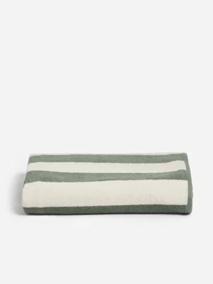 Jet Home Green Celeste Stripe Bath Sheet