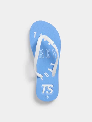 TS Womens Blue/White Flip Flops