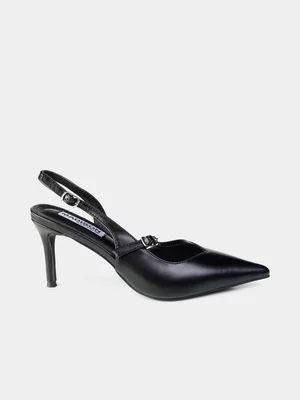 Women's Madison Black Odelle Slingback Stiletto Heels