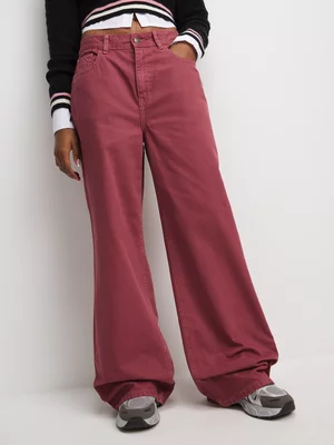 The FIX Women's Burgundy Denim 90's Wide Leg Jeans