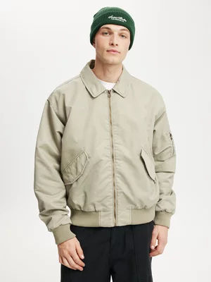 Men's Cotton On Green Cropped Bomber Jacket