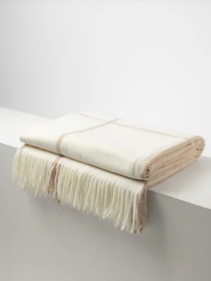 Everynight Check Throw Natural 150x200
