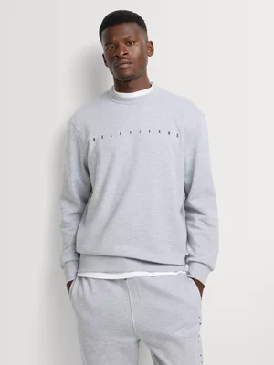 Relay Jeans Men's Basic Scattered Grey Melange Sweatshirt