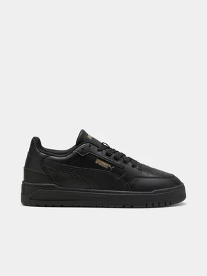 Mens Puma Shuffle Downtown Black/Gold Sneaker