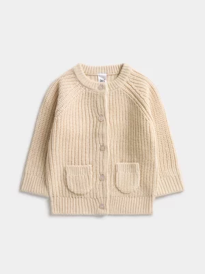 Jet Baby Unisex Cream Embroidered Cardigan