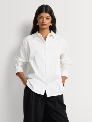 Cotton Poplin Oversized Plain Shirt