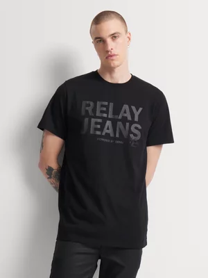 Relay Jeans Men's Regular Fit Black Graphic T-Shirt