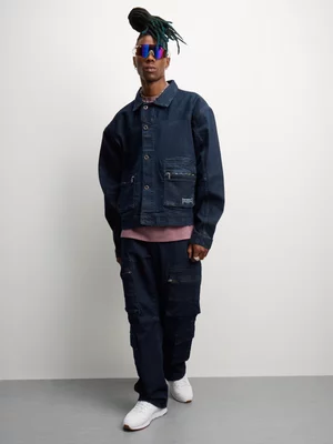 Redbat Men's Indigo Boxy Cropped Denim Jacket