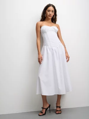 The FIX Women's White Bandeau Corset Dress 