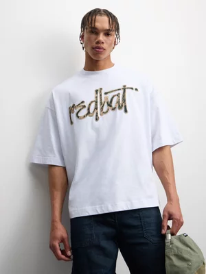 Redbat Men's White Boxy T-Shirt