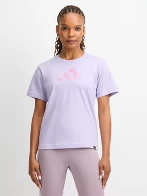 adidas Womens Soft Graphic Powder Plum/Pink Tee