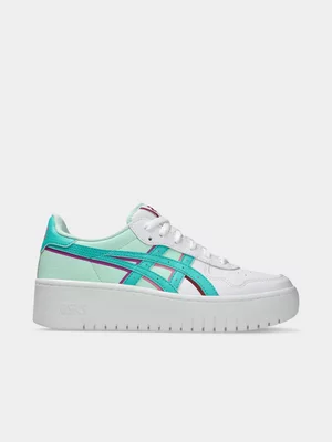 Women's Asics Japan S Platform White/Green Sneaker
