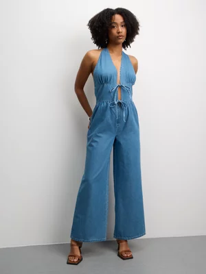 The FIX Women's Medium Wash Denim Jumpsuit