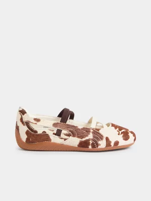 Puma Women's Speedcat Ballet Cow Print Brown Sneaker