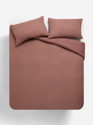 Jet Home Brown Crinkle Duvet Cover Queen