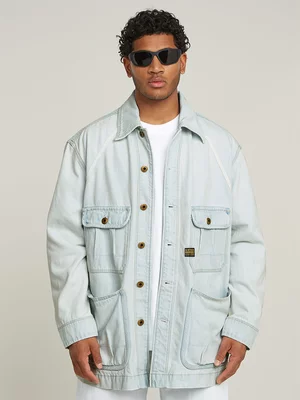 G-Star Men's Oversized Valiant Denim Blue Chore Jacket