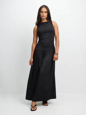 Exact Women's Black Drop Waist Dress 