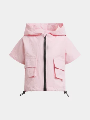 Jet Younger Girls Pink Zip Through Hooded Top