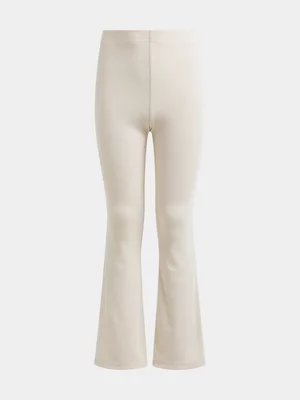 Exact Younger Girl's Natural Rib Flare Leggings