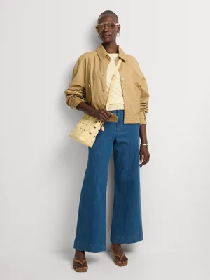 FF Denim Smart Wide Leg Front Seam Jeans