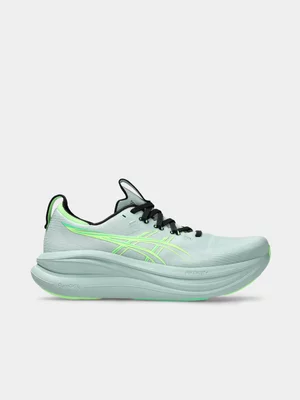 Asics Mens Gel-Nimbus 28 Grey/Green Running Shoes 