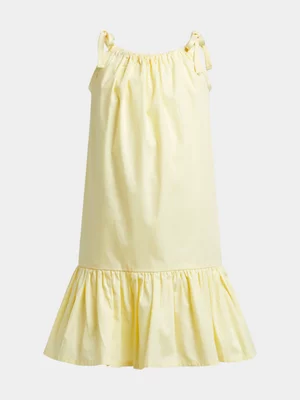 Exact Younger Girl's Yellow Strappy Poplin Dress