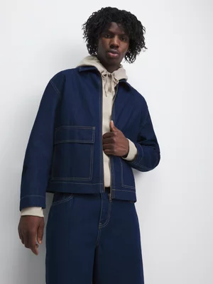 The FIX Men's Dark Wash Boxy Denim Shacket 