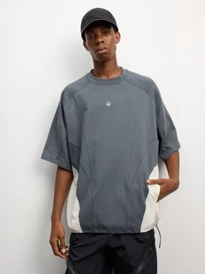 Anatomy Men's Oversized Cutline Pocket Grey T-shirt