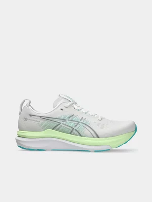 ASICS Mens Gel-Kayano 33 White/Energy Aqua Running Shoes