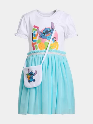 Jet Younger Stitch Blue Mesh Dress