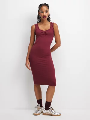 The FIX Women's Burgundy Seamless Midi Dress