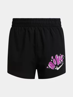 Nike Girls Youth Dri-Fit One Woven Athletic Black Shorts