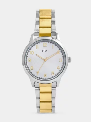 MX Silver & Gold Plated Two-Tone Bracelet Watch 