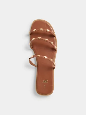 Jet Women’s Tan Triple Band Mule Sandal