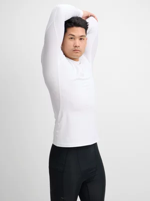 TS Mens Compression Long Sleeve White Top