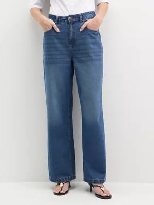 Exact Women's Mid Wash Wide-Leg Denim