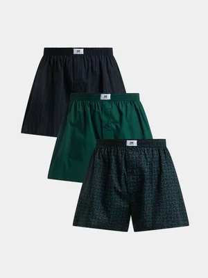 Markham Men's Arrow Geo & Stripe Green/Navy Boxers